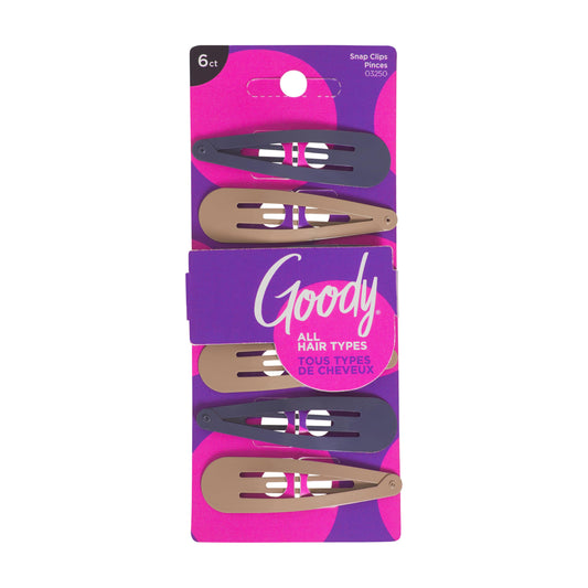 Goody Snap Hair Clips for Kids - 6 Ct, Neutral Tones, Hair Barrettes for Women & Men, Easy Stackable Styling, Comfort Contour Design, Hair Styling Beauty & Personal Care GOODY
