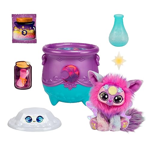 Magic Mixies Magical Gem Surprise Cauldron: Moon. with New Shimmer Eyes! Reveal an Mixie Plushie from The Fizzing Cauldron and Discover 2 Magical…
