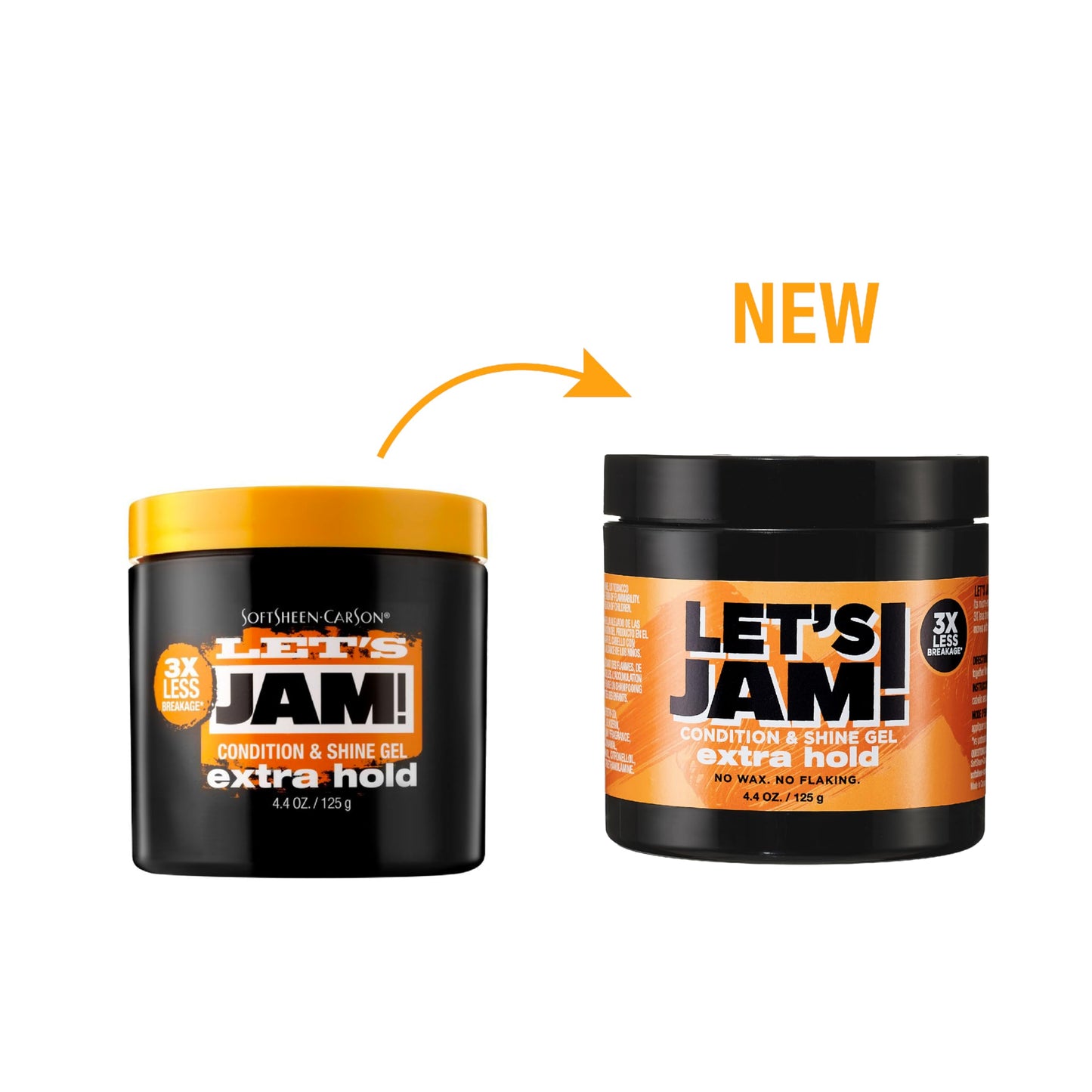 Lets Jam Condition & Shine Gel Extra Hold 4.4 Ounce Jar (130ml) (2 Pack)