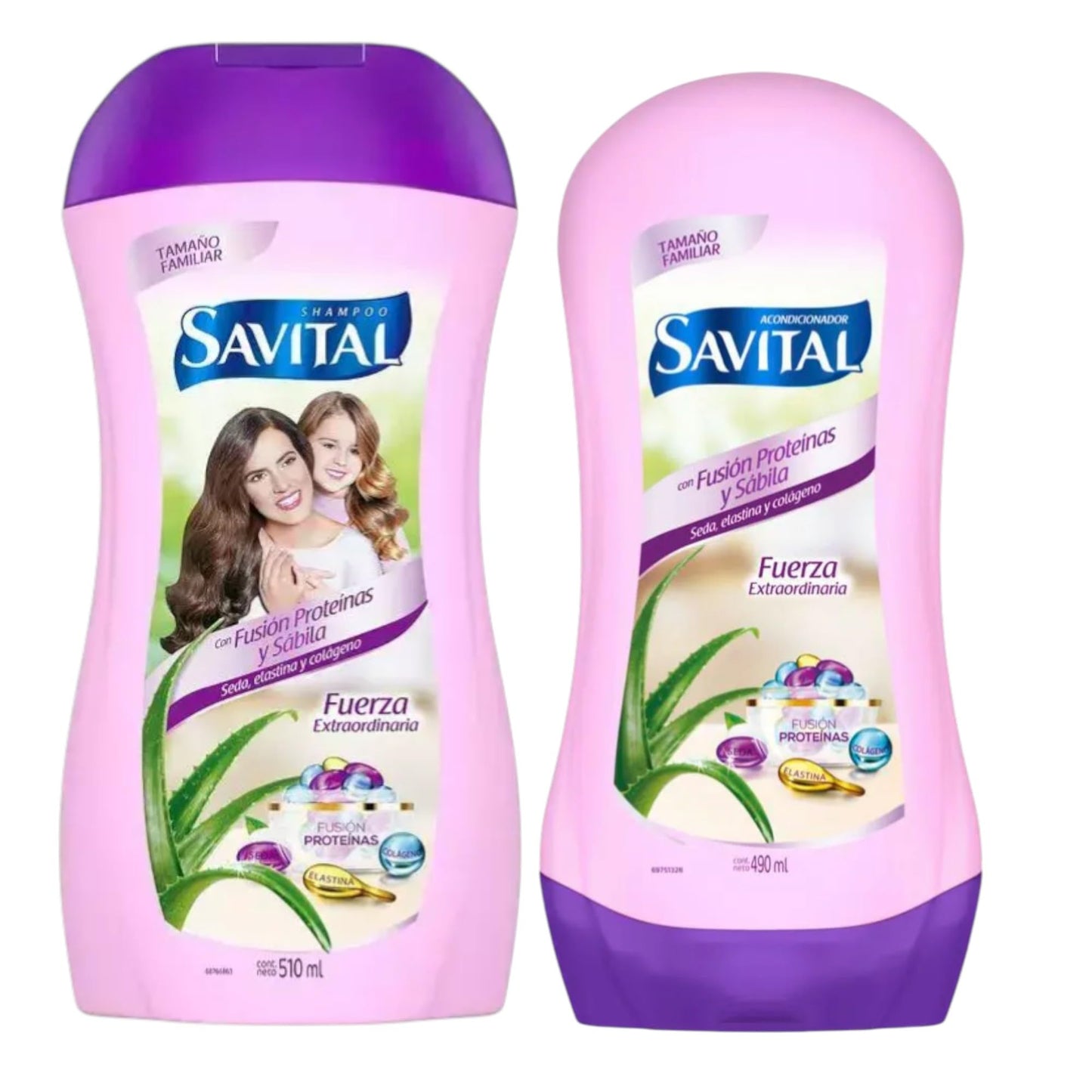 Savital Shampoo (510ml) and Conditioner (490ml) Set with Protein Fusion and Aloe - Daily Hair Care Duo for Soft, Smooth, and Manageable Hair