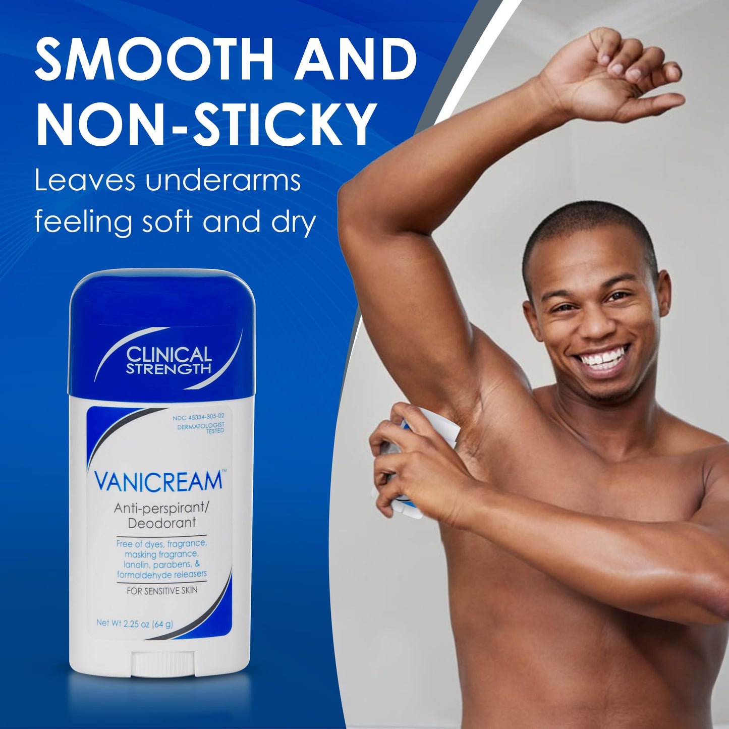 Vanicream Anti-Perspirant Deodorant for Sensitive Skin - 2.25 oz - Clinical-Strength Deodorant with 24-Hour Protection - Unscented Beauty and Personal Care Vanicream