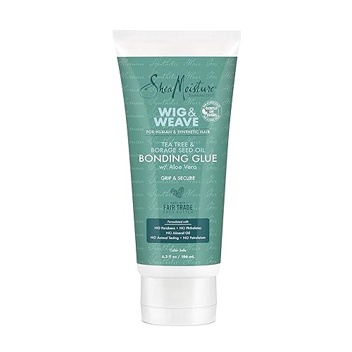 SheaMoisture Bonding Glue Hair Cream for Wig and Weave, Tea Tree and Borage Seed Water-Based Hair Product, 6.3 Ounce