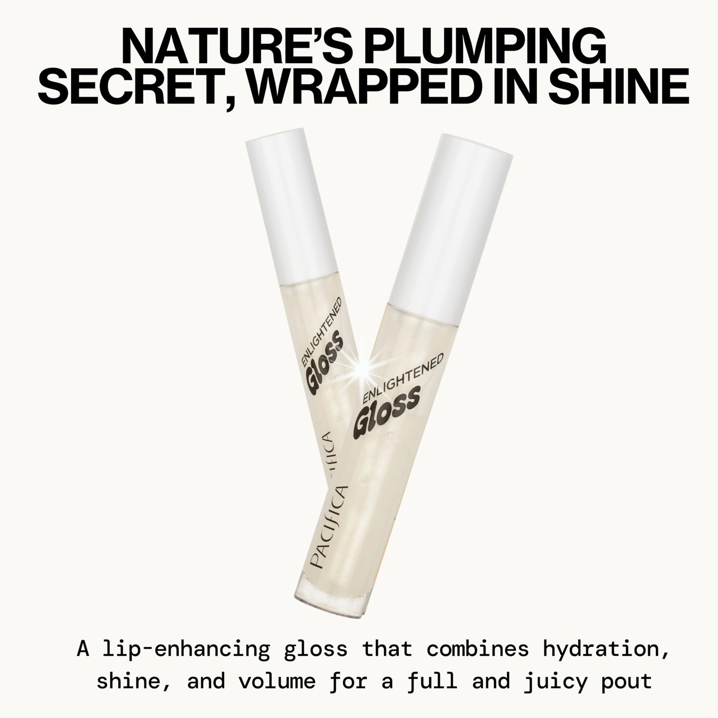 Pacifica Plumping Lip Gloss - Sugar Cake Flavored Shimmering Gold Hydrating Lip Oil Balm, No Tingle Lip Plumper with Shea Butter, Non-Sticky High