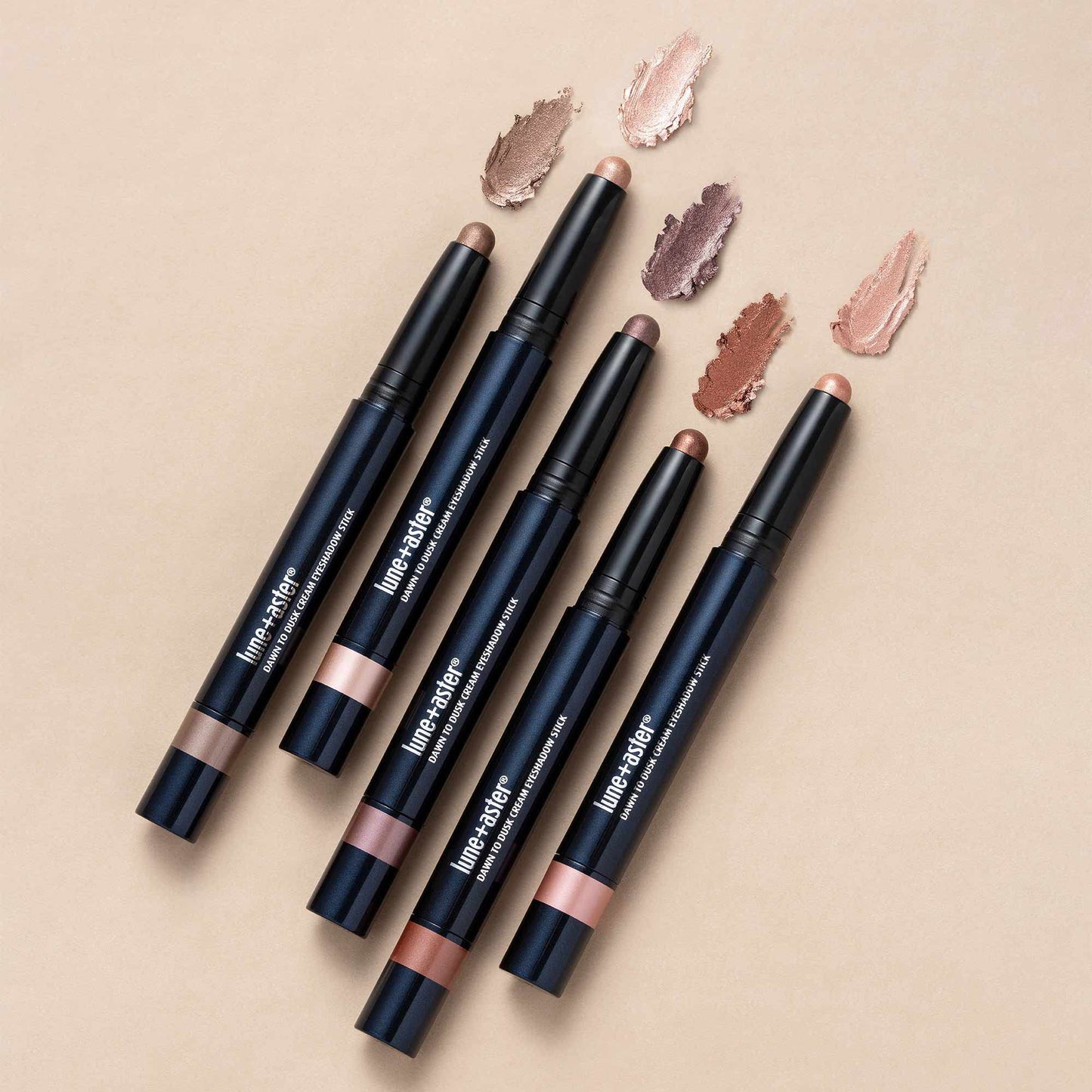 Lune+Aster Dawn to Dusk Cream Shimmer Eyeshadow Stick - Frosted Blush - Richly pigmented cream eyeshadow sticks deliver long-lasting color that