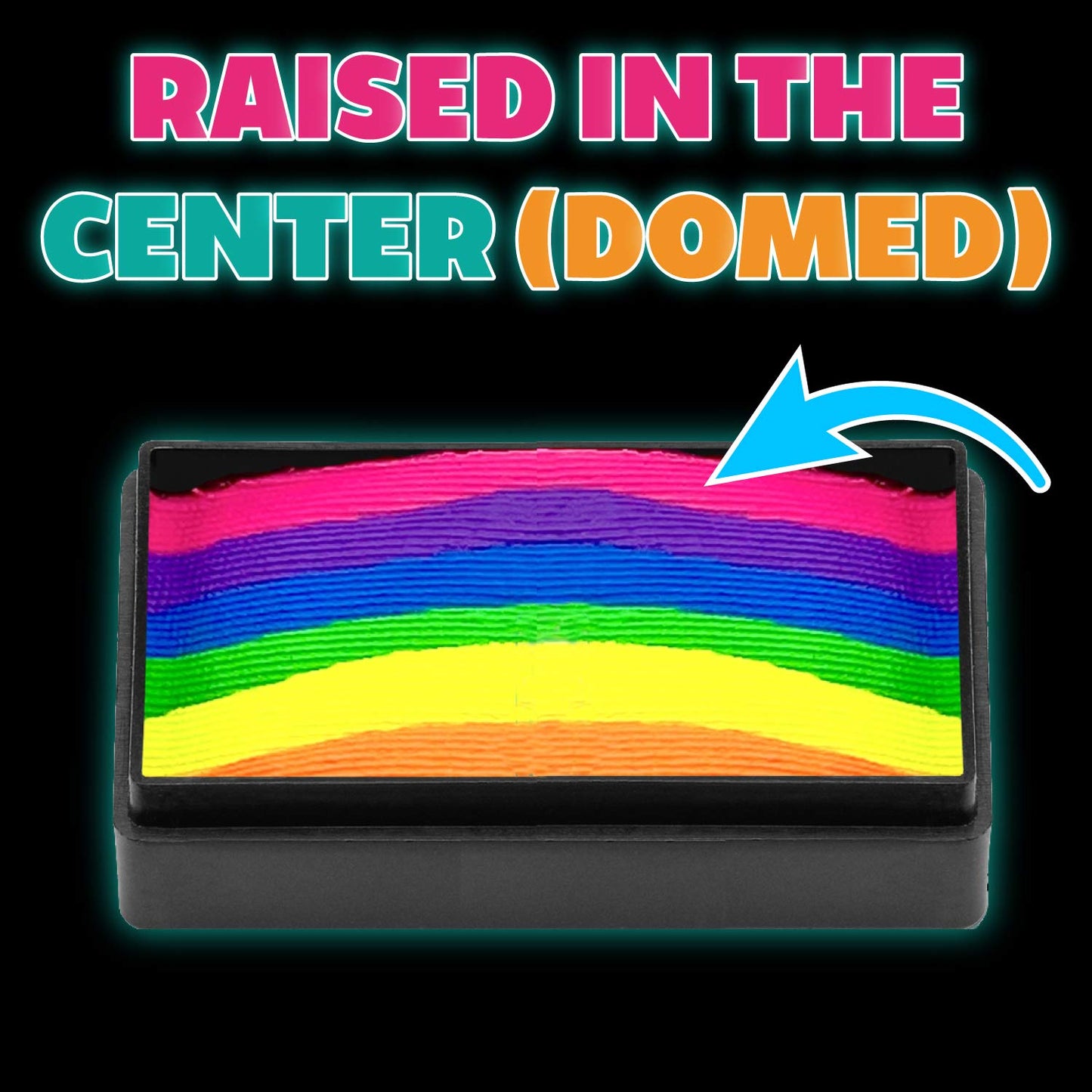 Kraze FX Dome Stroke - Royal Sunset (25 gm), Water Activated, Professional UV Glow Blacklight Reactive Face and Body Painting Rainbow Cakes