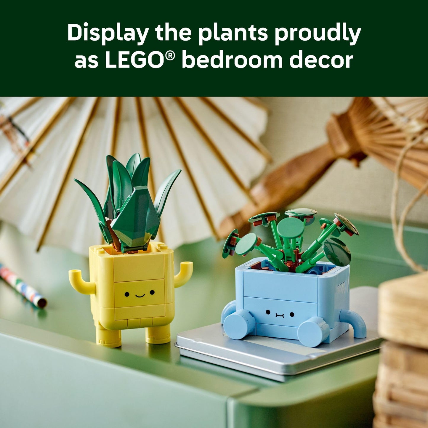 LEGO Botanicals Happy Plants 10349, Building Toy Set for Kids Ages 9+, Fun Desk or Shelf Decor, Great Birthday Gift for Girls, Boys & Adults
