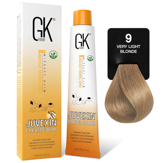 GK HAIR Color Cream 9.0 Natural Very Light Blonde - 100% Grey Coverage | Semi, Demi or Permanent Results | 8-10 Vol Semi | 20-30-40 Vol Permanent Beauty & Personal Care GK HAIR