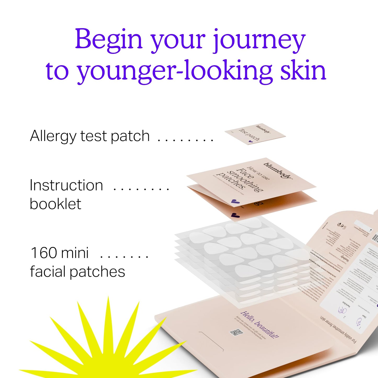 BLUMBODY Face, Forehead Wrinkle Patches - Mini Anti-Wrinkle Facial Patches for Eyes, Mouth, Forehead - Triangle Non-Silicone Face Tape for Elevens