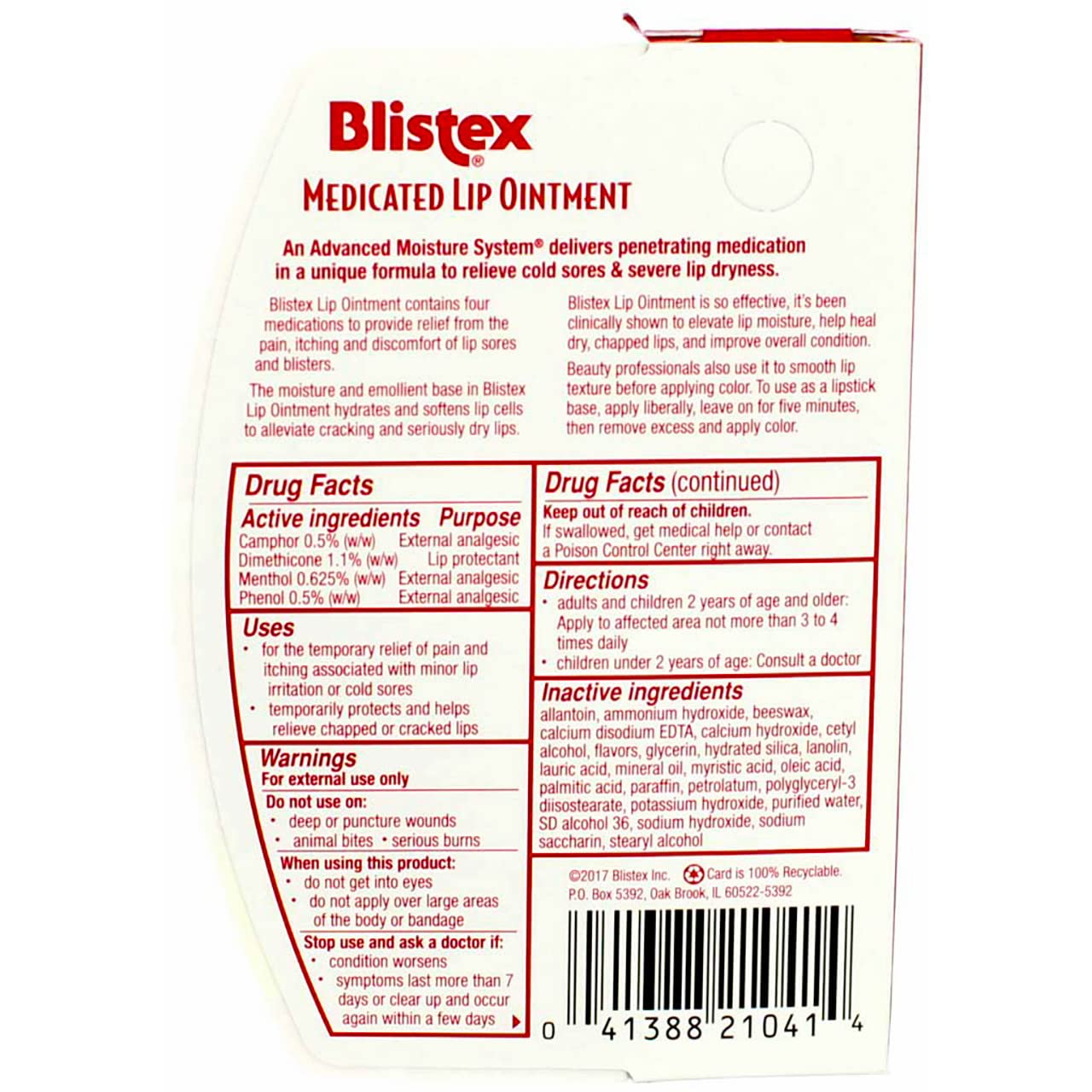 Blistex Lip Medicated Ointment, 0.35 oz (Bundle of 5) Beauty and Personal Care Blistex