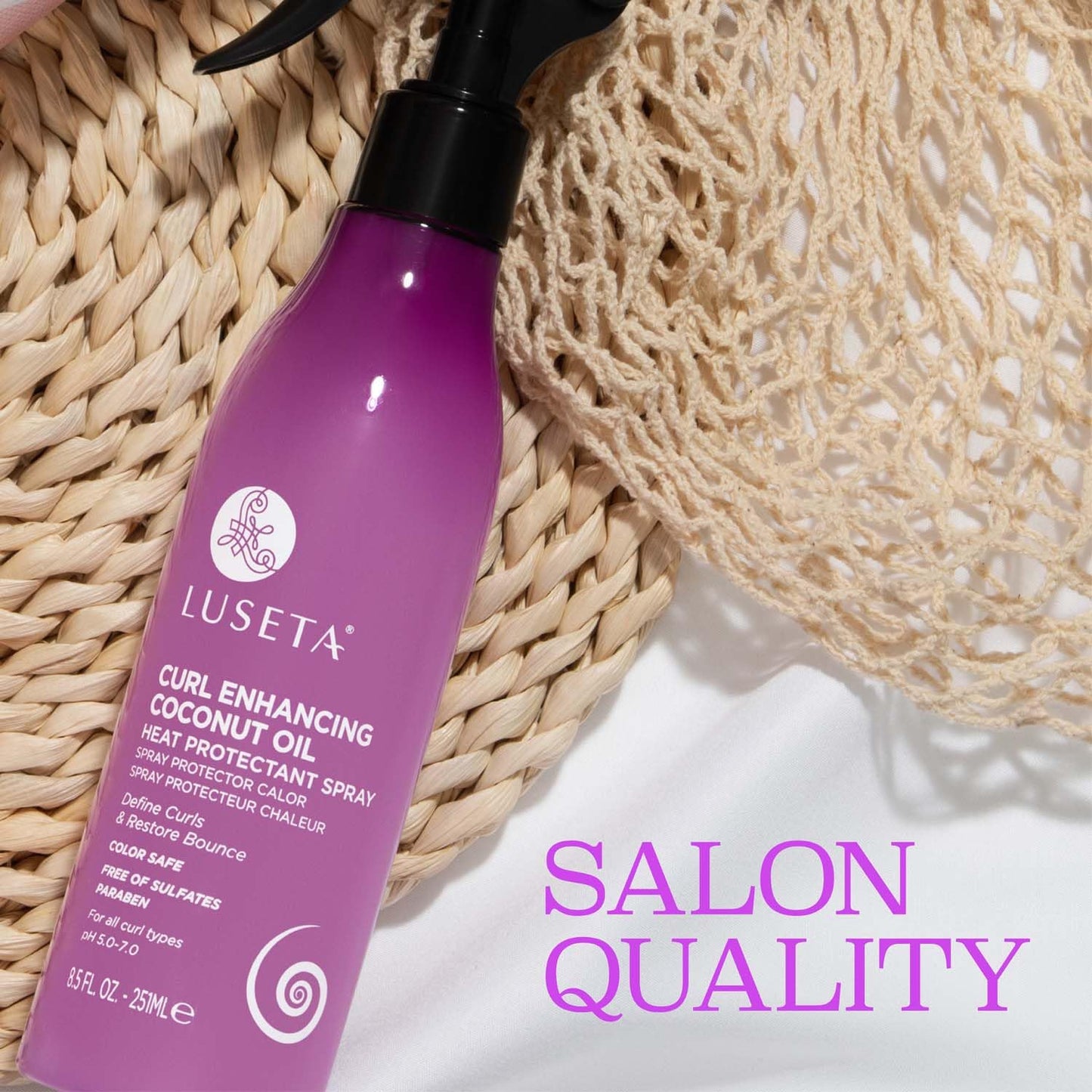 Luseta Curl Enhancing Heat Protectant Spray Define Curls & Resotre Bounce for Curly and Wavy Hair,Protect Hair from Heat Damage,Frizz-Free for Women