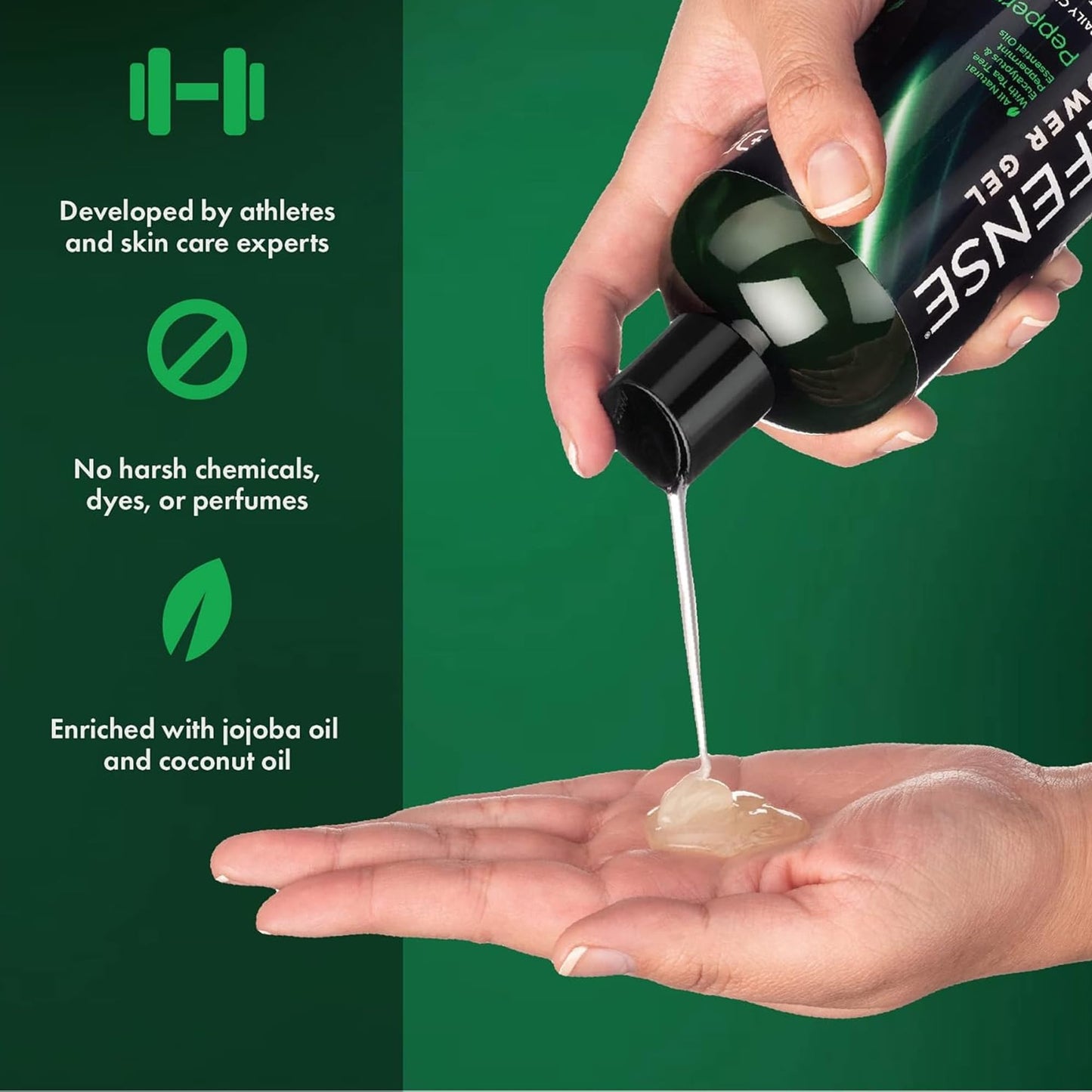 Defense Soap Tea Tree Body Wash (Original + Peppermint) | All Natural Organic Shower Soap for Athletes | Odor Control & Skin Fungal Protection