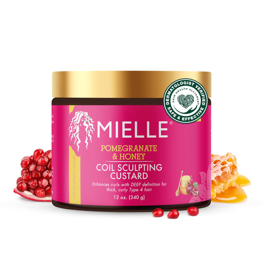 Mielle Organics Pomegranate & Honey Curl Cream - Coil & Curl Defining Hair Cream for Type 4 Hair - Hydrates, Controls Frizz, Conditions & Adds Shine