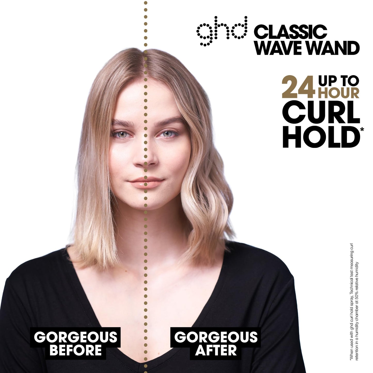 ghd Curve Classic Wave Curling Wand - 0.5” to 1.5” Oval Ceramic Wand for Beachy Waves and Hollywood Curls - 365ºF Safer Hair Styling Technology, Cool
