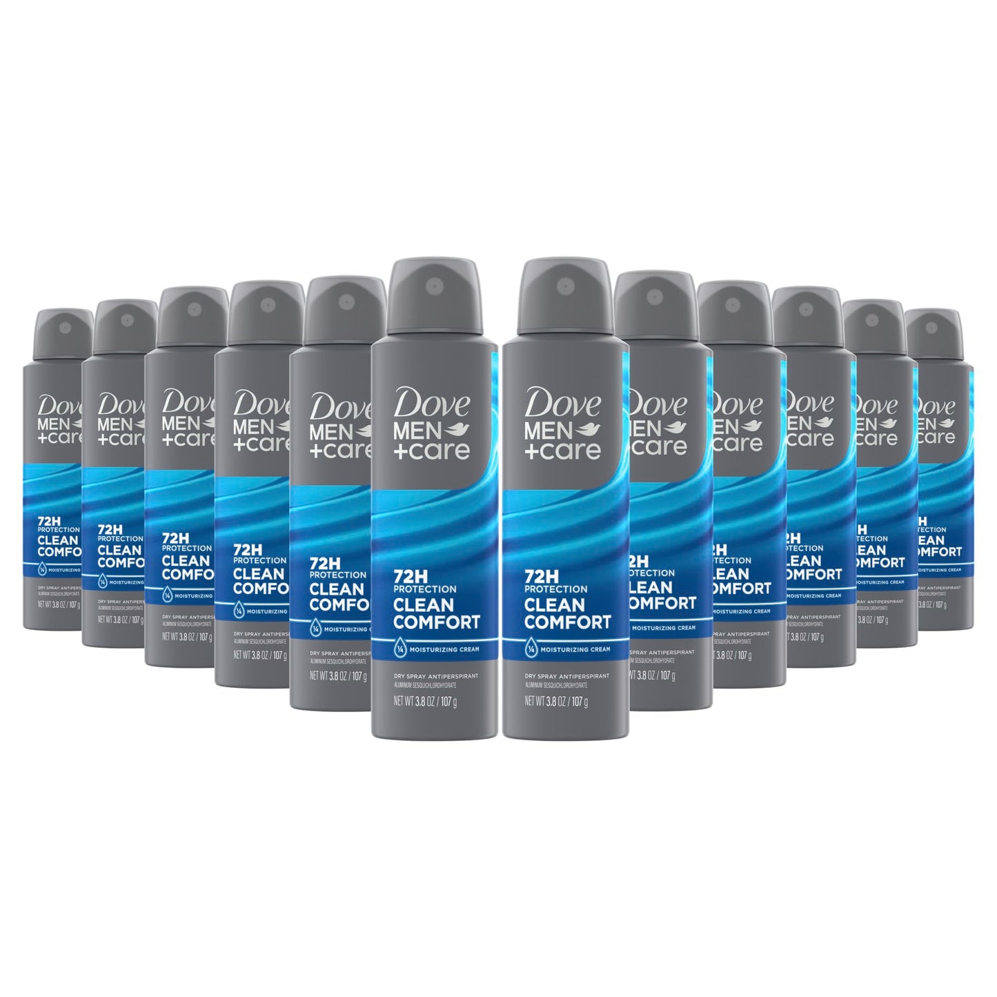 Dove Men+Care Antiperspirant Deodorant Clean Comfort, Pack of 12, Dry Spray For Men 72-hour Sweat and Odor Protection with Triple Defense Technology Beauty and Personal Care DOVE MEN + CARE