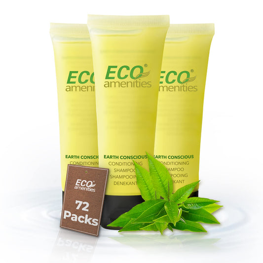 ECO amenities Shampoo Mini Flip-Cap Tubes - 1 fl oz (30 mL), 72 Count - Bulk Mini Shampoo Packs & Hotel Toiletries Bulk & Travel Toiletry Bottles