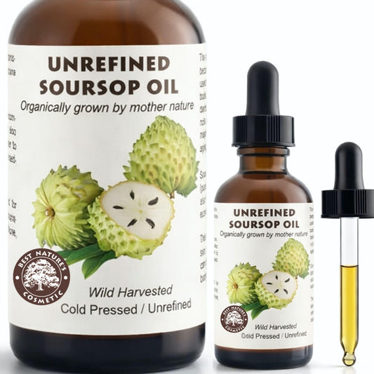 Best Nature's Cosmetics Organic Soursop Oil (Anona Muricata, Graviola, Guanabana) - Unrefined Soursop Oil, 100% Pure, Organic, Cold-Pressed - 2oz