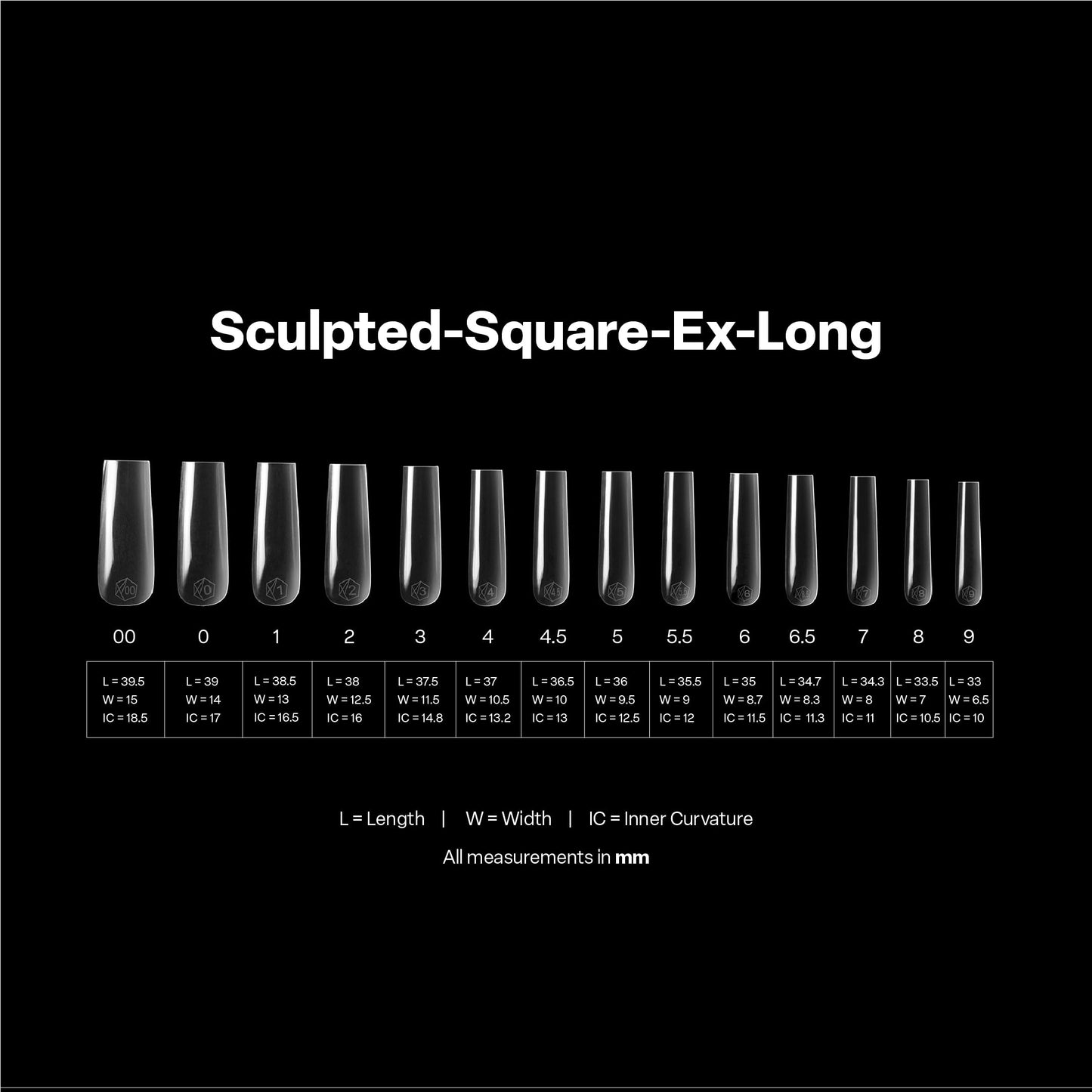 Apres Gel-X Sculpted Box of Nail Tips, 14 Sizes 00-9, Soft Gel Tip Box (210pcs) (Sculpted Square Extra Long, 210) Beauty & Personal Care APRÉS