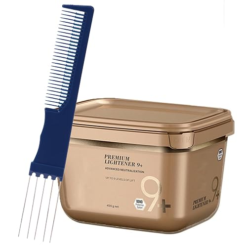 Blonde Me Bleach Powder 9+ Premium Hair Lightener 450g with Dual Purpose Application Comb - Professional Dust-Free Hair Bleach for Blonde Hair Beauty & Personal Care M Hair Designs