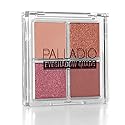 Palladio Eyeshadow Quads, Velvety Pigmented Blendable Matte, Metallic & Shimmer Finishes, Creamy Formula, Four Way Quad Eye Shadow Palette, Talc-Free