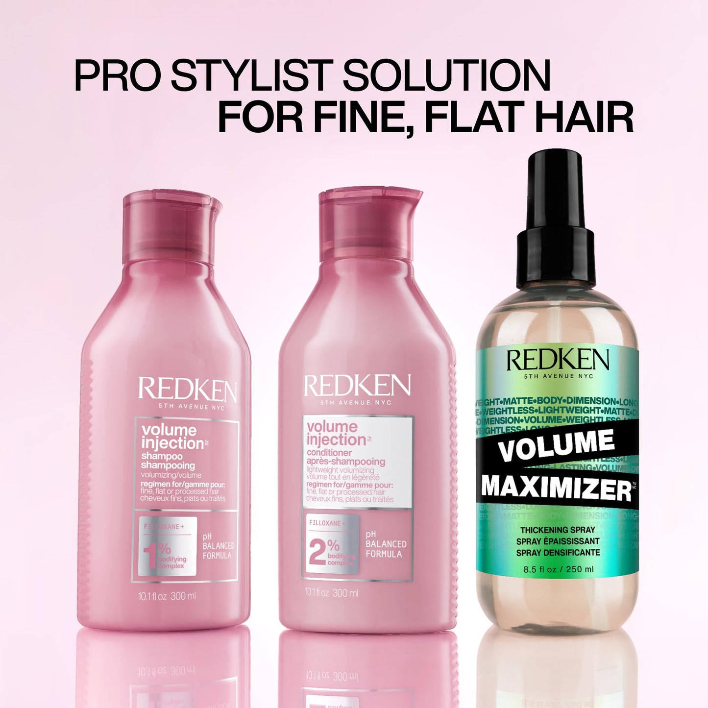 Redken Volume Injection Conditioner, Lightweight Volume Conditioner For Fine Hair, Detangles and Adds Volume & Body to Flat Hair, Soft, Shiny Finish