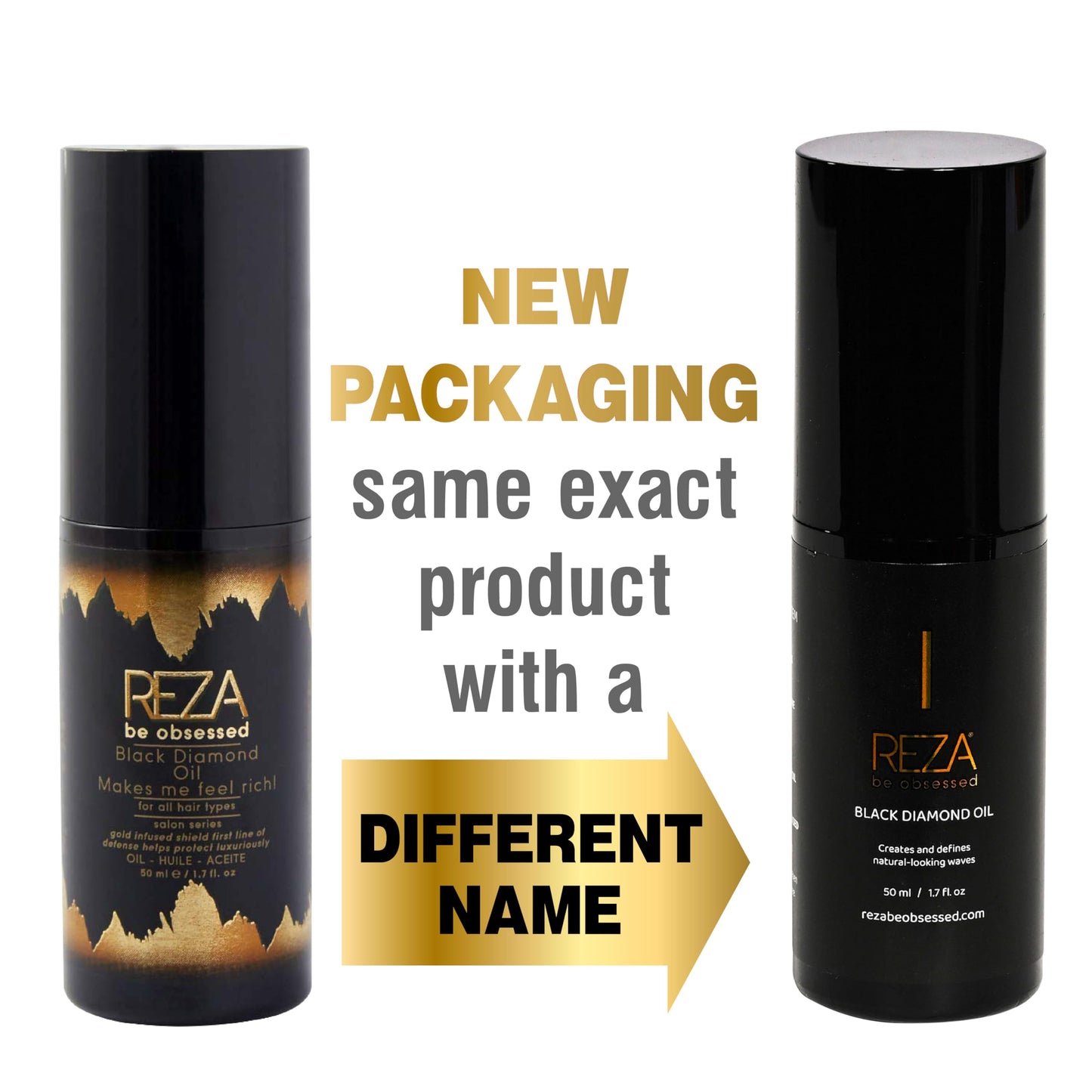 Reza Black Diamond Oil: Luxury Hair Oil, Protects & Nourishes, Adds Shine, Sulfate Free, Paraben Free, Safe, Tames Frizz, Repairs Damage, for Women