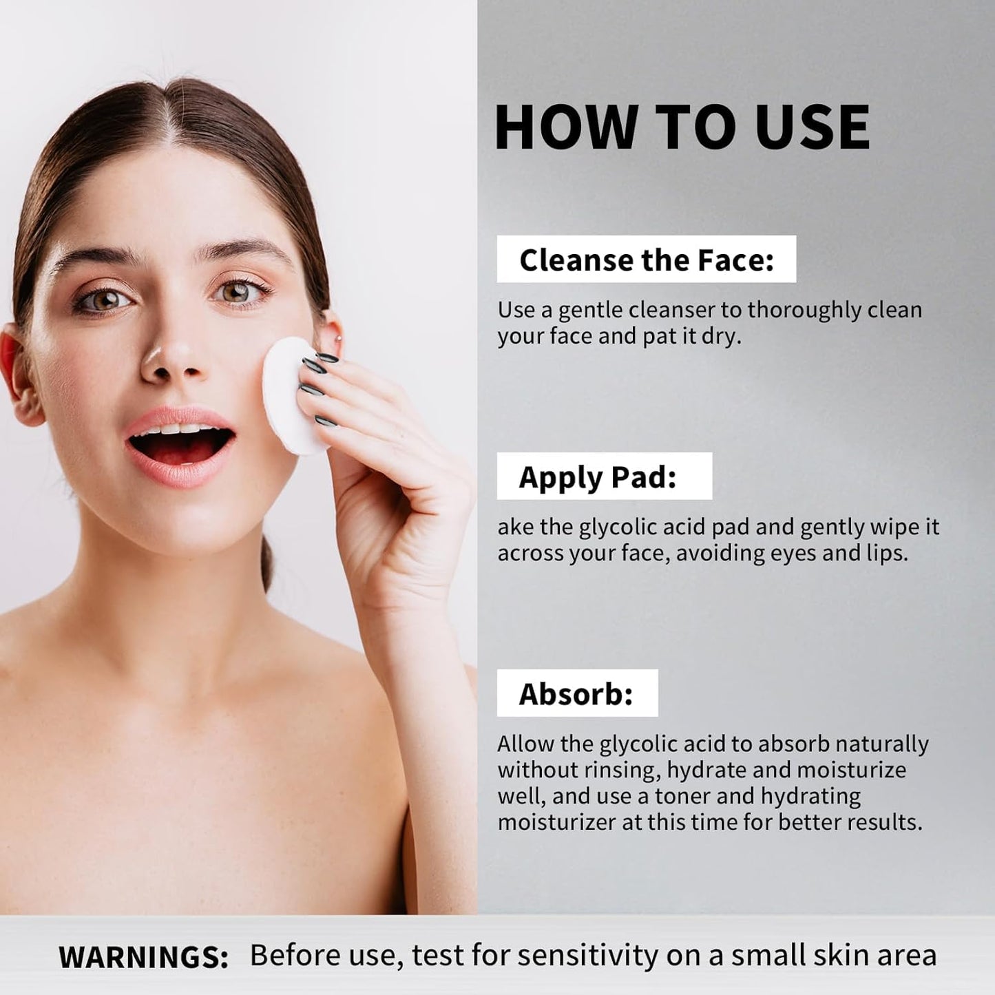 Jungshea Resurfacing Pad Glycolic Acid Pads for Face: Facial Exfoliating Cleansing Peel with Salicylic Acid & Vitamins B5 C E - Korean Skin Care Face