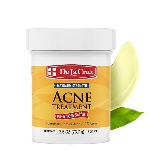De La Cruz Sulfur Ointment - Cystic Acne Treatment for Face and Body - Daily 10 Min Spot Treatment Mask - Safe and Effective Game Changing Hormonal