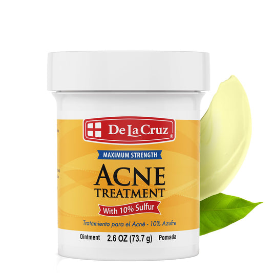 De La Cruz Sulfur Ointment - Cystic Acne Treatment for Face and Body - Daily 10 Min Spot Treatment Mask - Safe and Effective Game Changing Hormonal Beauty & Personal Care De La Cruz