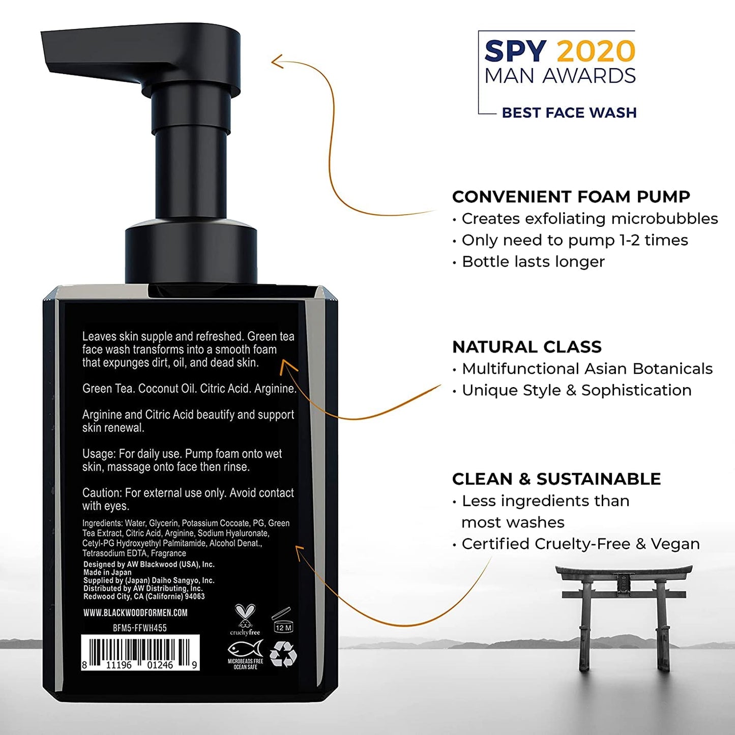 BLACKWOOD FOR MEN Hydro Cleanse Complete Set including Scalp Massager, Hydroblast Shampoo, Hydroblast Conditioner, Pure Moisture Body Wash, & BioFuse