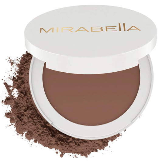MIRABELLA - Invincible for All Pure Press Foundation, HD-Finish Pressed Powder, Buildable Mineral Pressed Powder Compact with Jojoba & Triglyceride