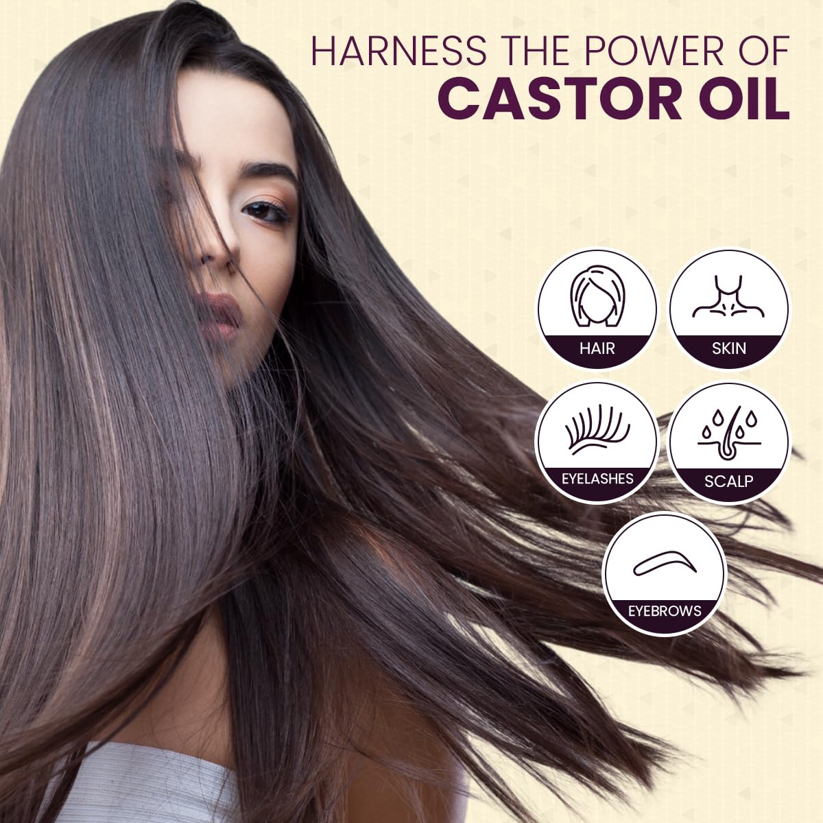 Viva Doria Organic Castor Oil, 4 Fl Oz | Virgin, Cold Pressed, Hexane-Free, Vegan | Nourishing Hair & Skin Care | Eyelash & Brow Serum | Glass Bottle