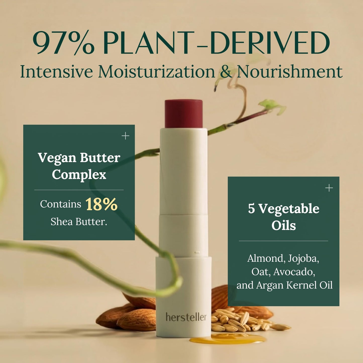 hersteller Nearby Recharging Lip Balm Vegan Butter Complex Intensive Moisturizing Treatment for Dry Lips and Cheek Natural Healthy (Red Origin) Beauty and Personal Care Hersteller