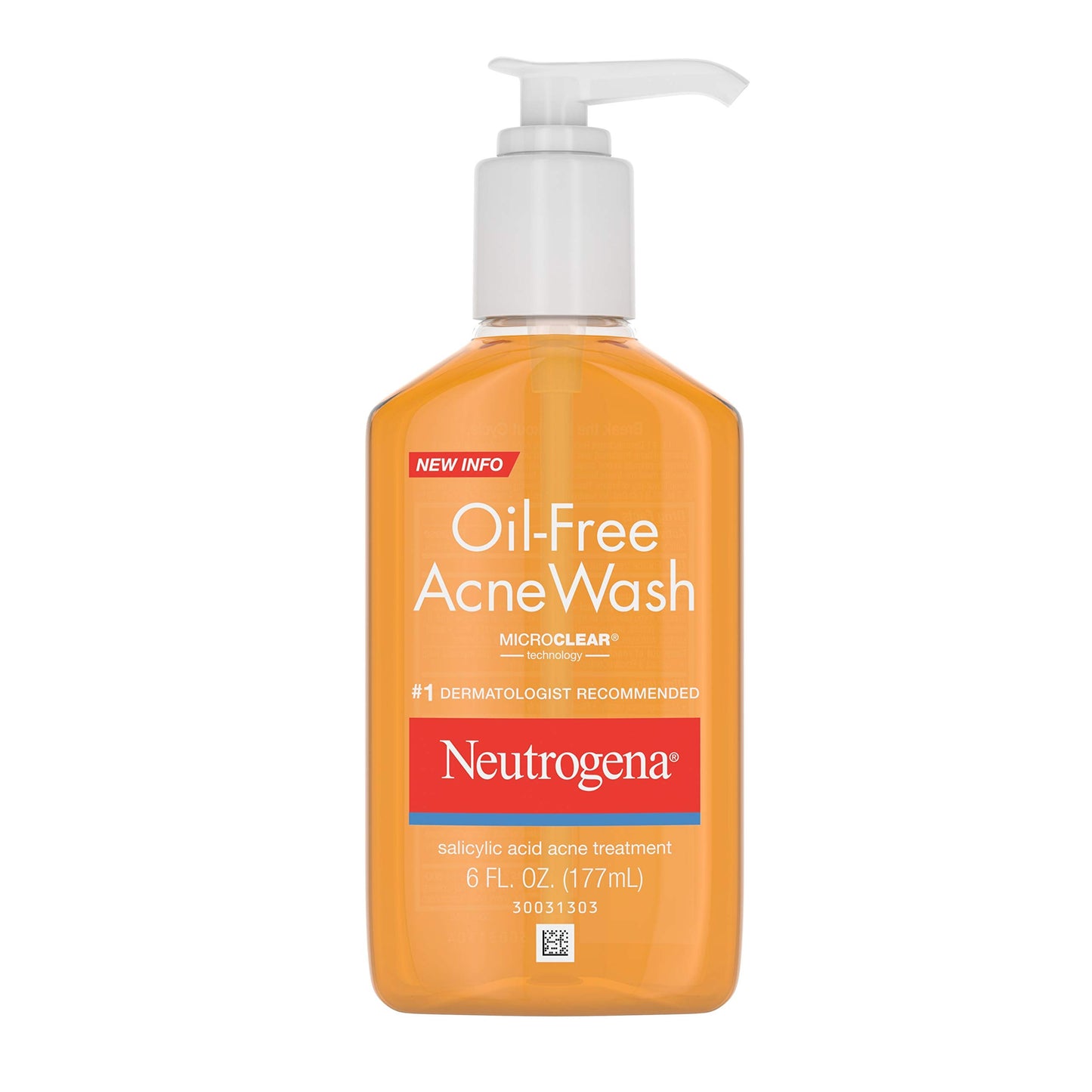 Neutrogena Oil-Free Acne Fighting Facial Cleanser, 2% Salicylic Acid Acne Treatment, Daily Oil-Free Acne Face Wash for Acne-Prone Skin with Salicylic