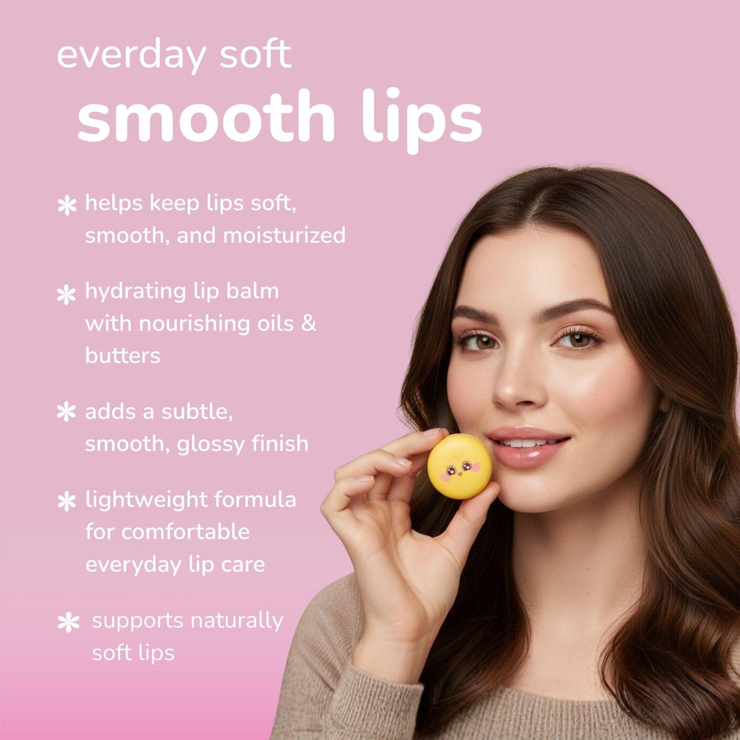 The Crème Shop Bubble Mates Macaron Lip Balm - Korean Lip Butter Balm Formulated with Hyaluronic Acid and Murumuru Butter for Moisturized, Smooth Lips