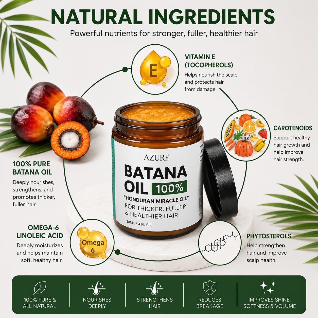 AZURE Batana Oil Paste for Hair Growth, 100% Pure Batana Paste for Nourishing Scalp, Strengthening Strands, Enhancing Shine & Softness - Honduras Beauty and Personal Care AZURE BOUTIQUE