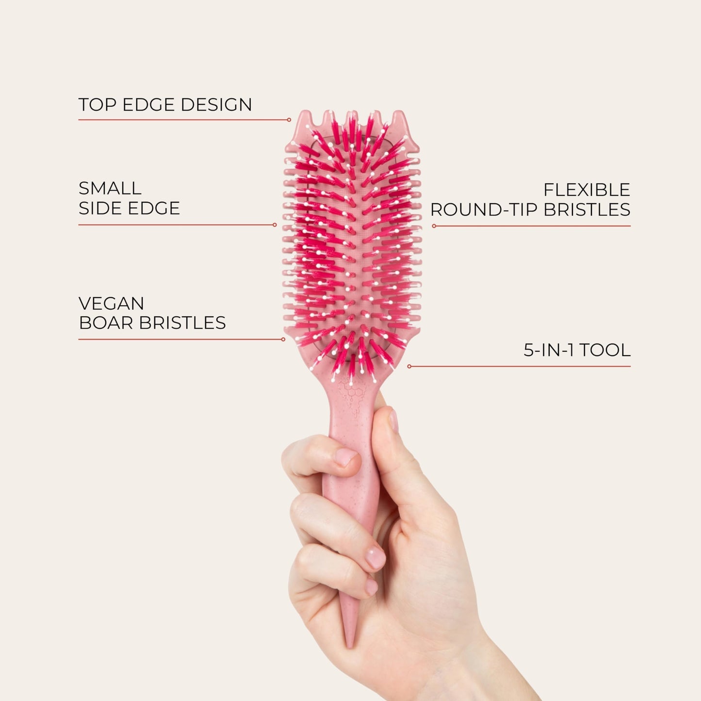 Bounce Curl Volume EdgeLift Brush, 5-in-1 Tool for Volumized Waves, Curls & Coils - Raspberry Beauty and Personal Care Bounce Curl