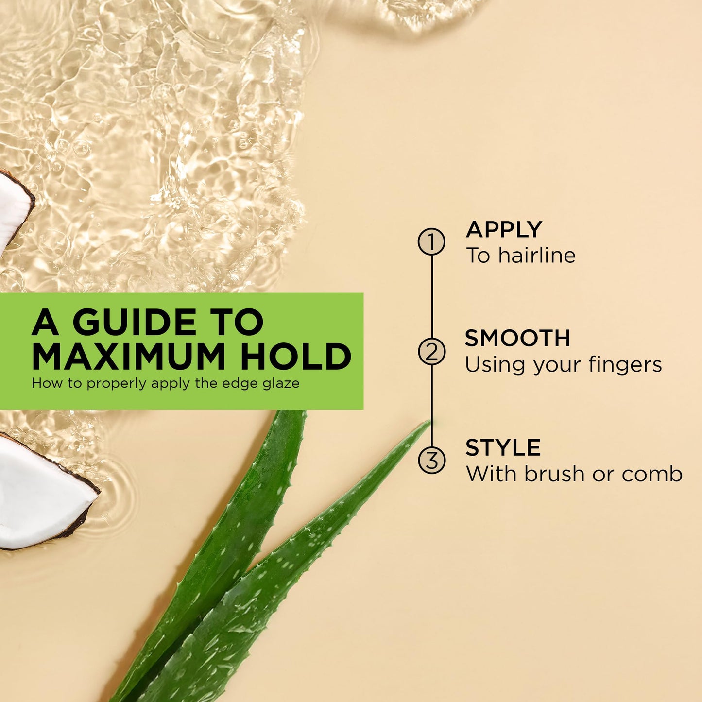 African Pride Moisture Miracle Smooth Edge Glaze - Maximum Edge Control & Hydration, Non-Flaking Edge Gel | Natural Ingredients, Coconut & Aloe Water