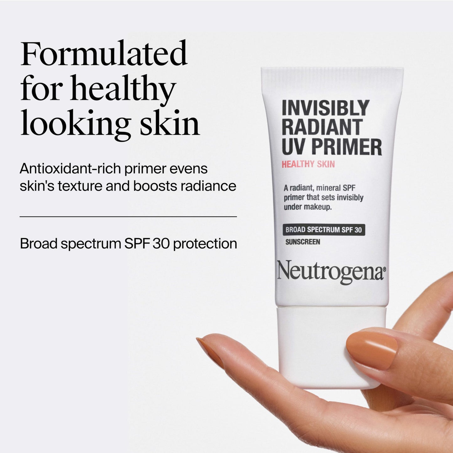 Neutrogena Healthy Skin Invisibly Radiant UV Face Primer with SPF 30, Mineral Sunscreen Makeup Primer, Broad Spectrum SPF 30, Suitable for All Skin