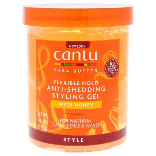 Cantu Anti Shedding Styling Gel with Honey - Flexible Hold for Unisex - 18.5 oz Gel