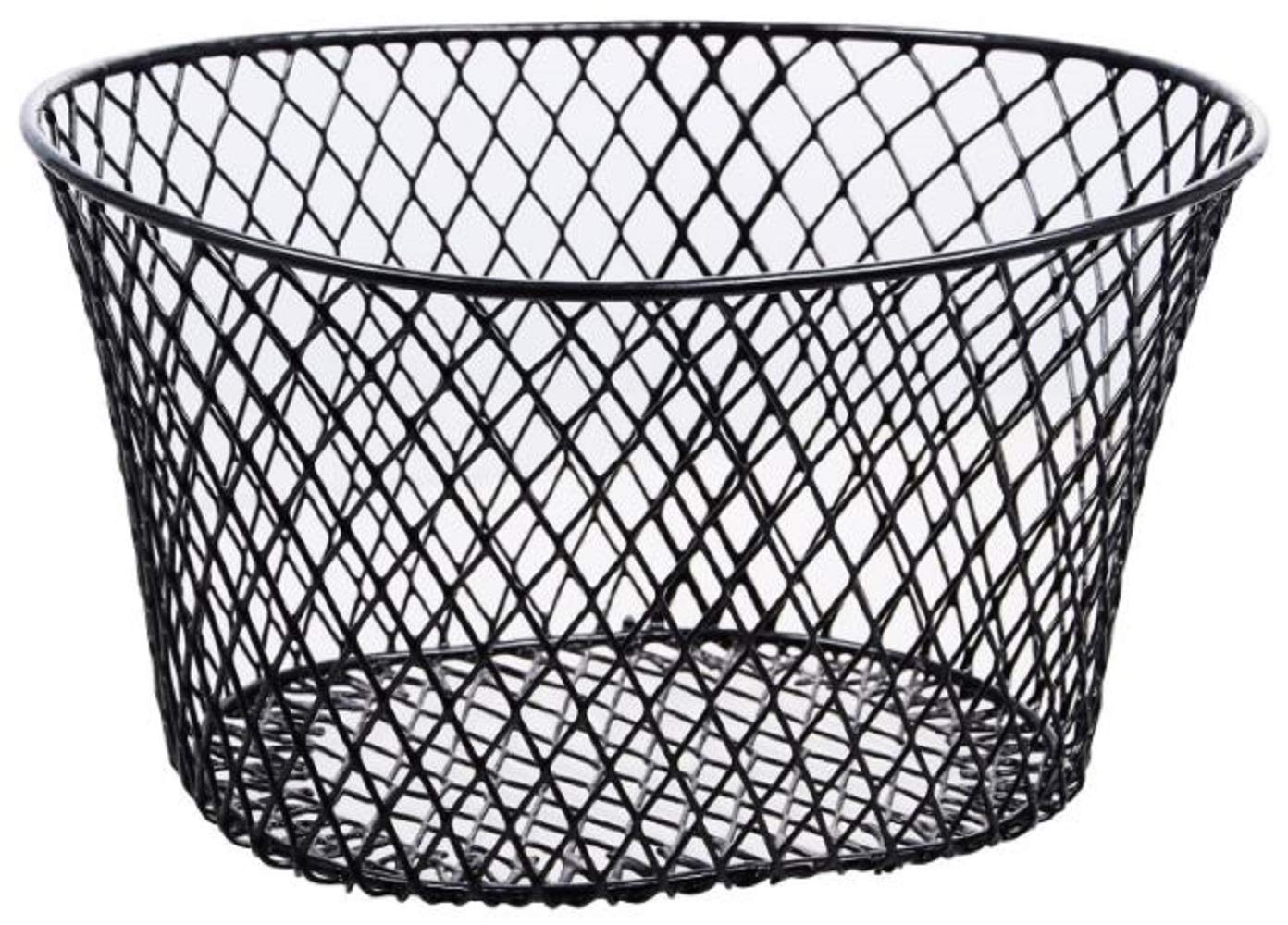 Small Metal Rectangular, Oval and Round Wire Baskets with or without Handles, Black and White, 4-ct Sets (Oval Black Without Handles)