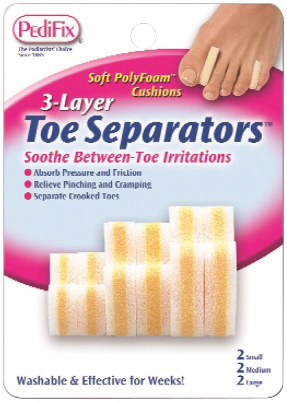 Pedifix 3-layer Toe Separators, 6-Count (Pack of 2) Beauty & Personal Care Pedifix