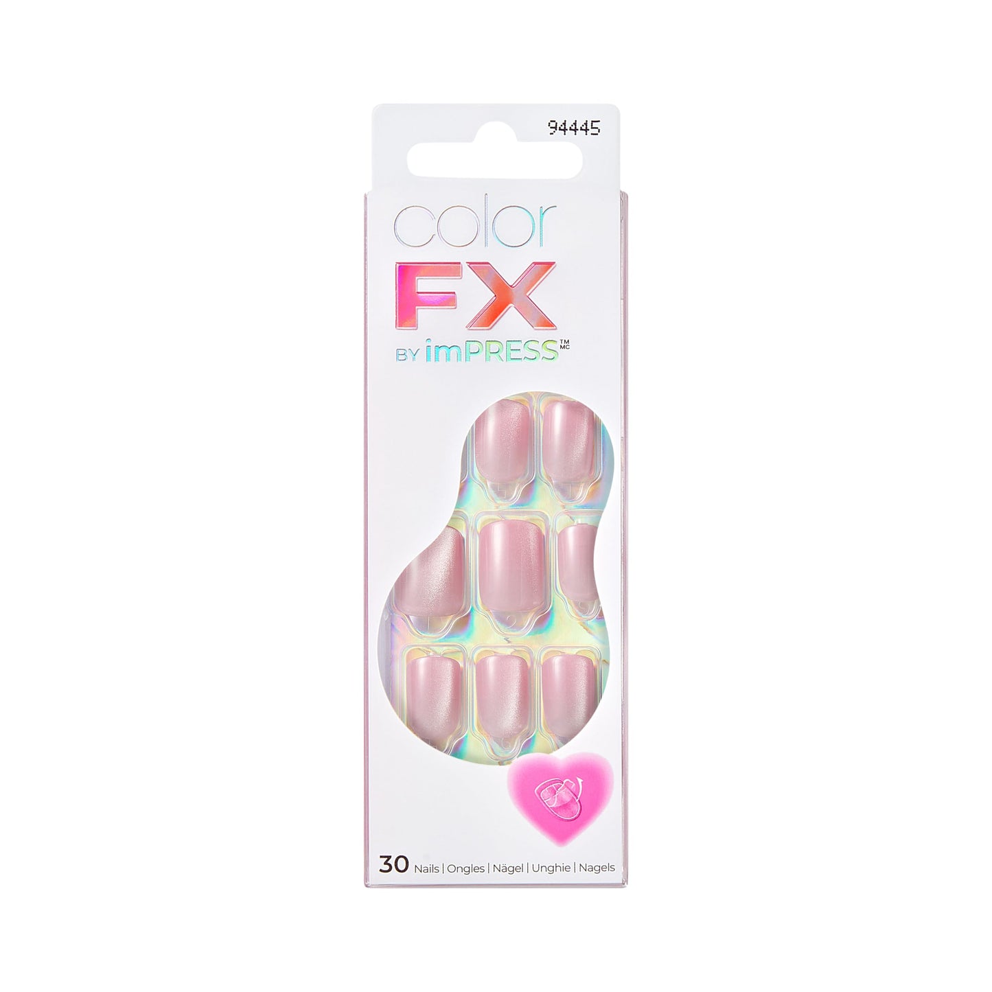 KISS colorFX by imPRESS Valentine’s Day Press On Nails, ‘Cherished’, Pink Short Squoval, IMPROVED adhesive, Up to 10-Day Hold, Nail Kit Includes 30 Beauty & Personal Care imPRESS