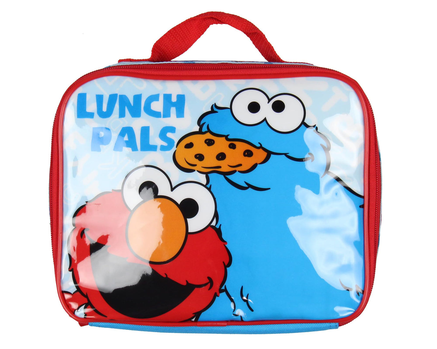 INTIMO Sesame Street ABC Cookie Monster Elmo 3 PC Backpack Lunch Box Pencil Pouch