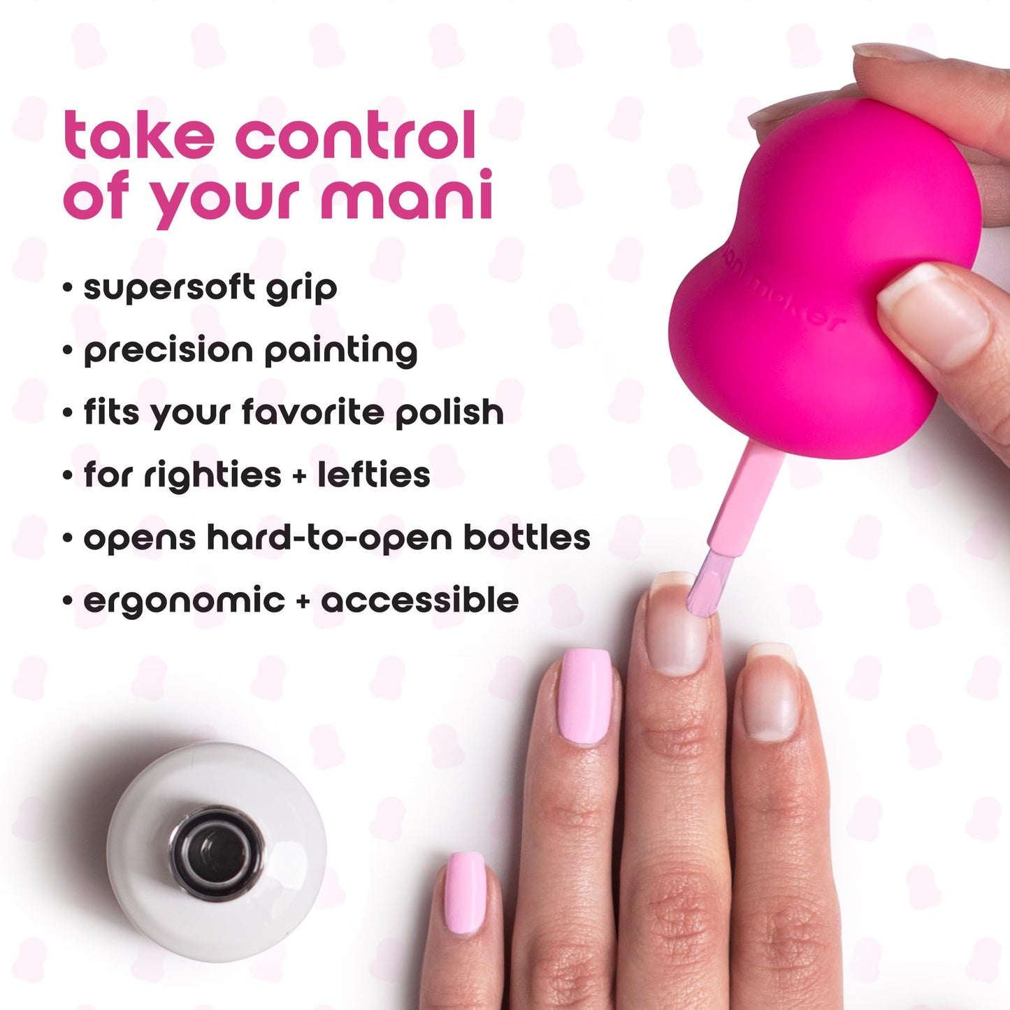 Mani Maker Universal Nail Polish Grip for Precision Painting Perfect for DIY Manicures, Nail Artists, and Professionals - Easy to Use, Suitable
