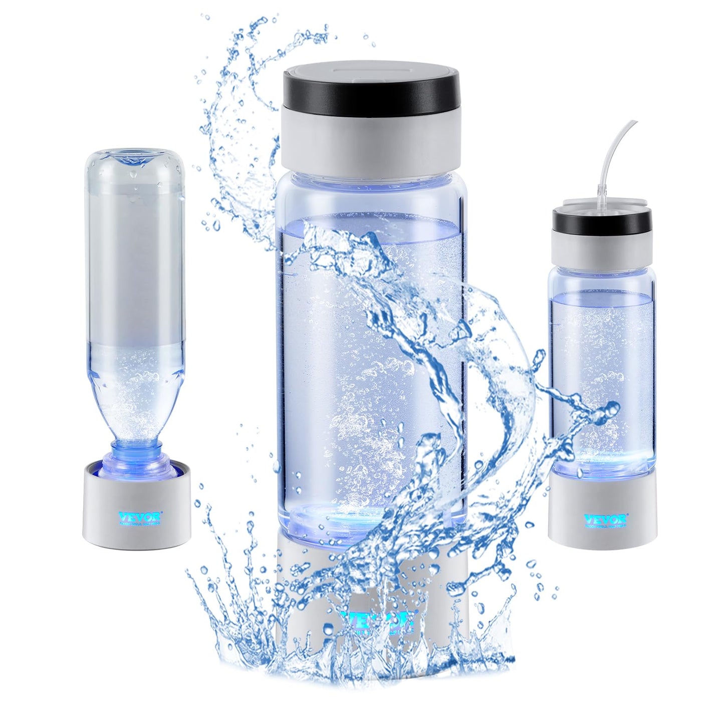 VEVOR Hydrogen Water Bottle, Hydrogen Water Bottle Generator up to 2000 ppb, 380ml Portable Hydrogen Water Machine, SPE Technology hydrogen water