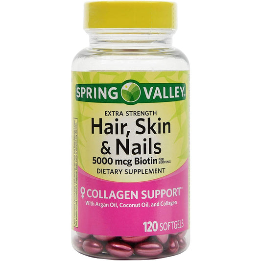 Spring Valley Hair Skin Nail Biotin, Oil, 120ct Beauty & Personal Care Spring Valley
