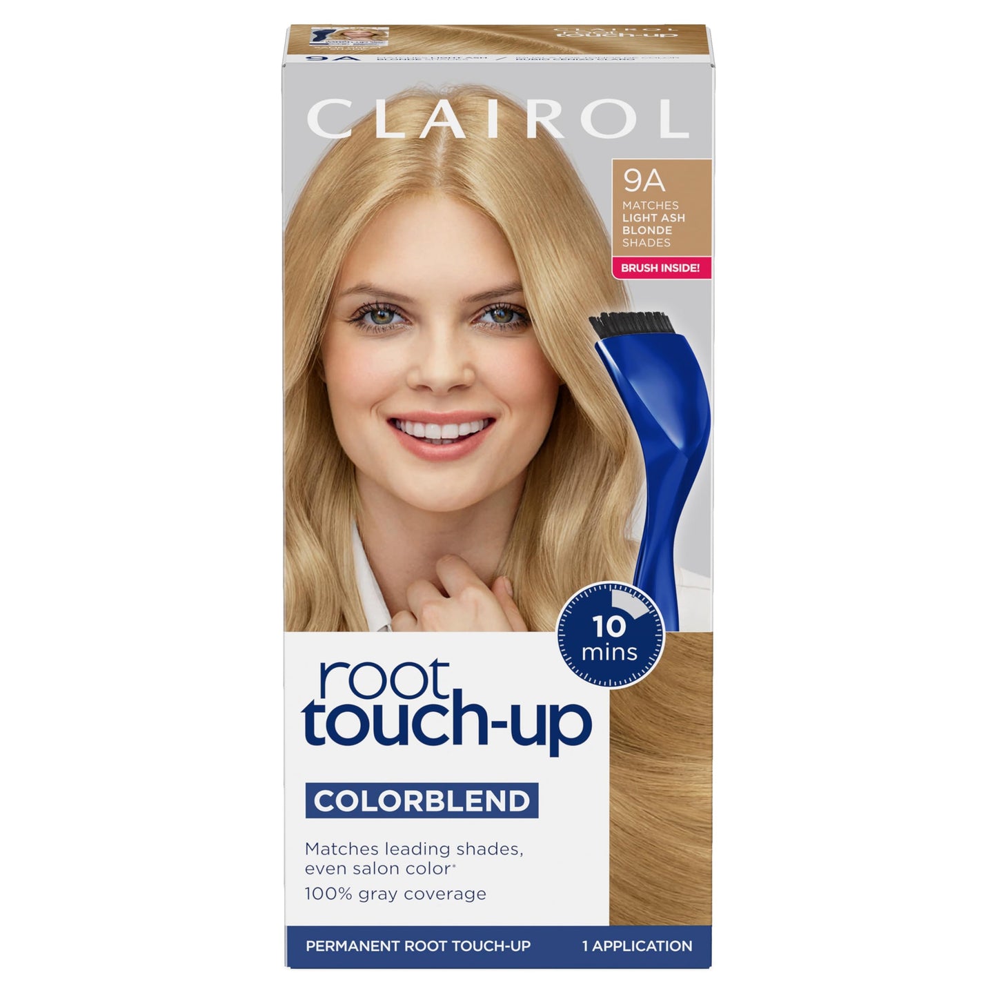 Clairol Root Touch-up by Nice'n Easy Permanent Hair Dye, 9A Light Ash Blonde Hair Color | 100% Gray Coverage | Easy Brush Application | Matches