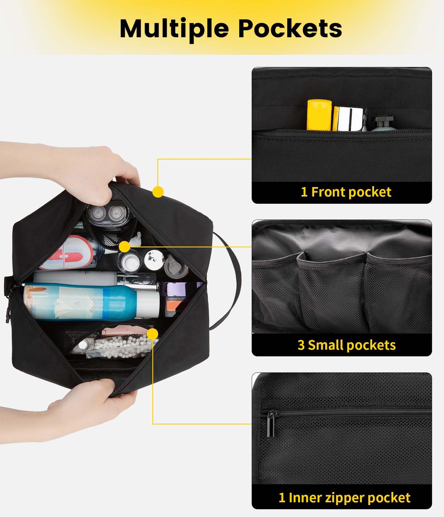 Vorspack Travel Toiletry Bag for Men - Hanging Toiletries Bag Water Resistant Travel Bag for Toiletries Accessories - Black Beauty and Personal Care Vorspack