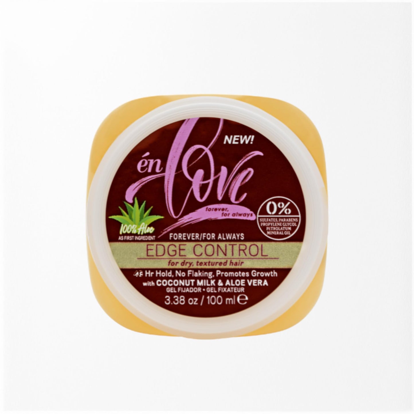 én Love Forever for Always Edge Control Hair Gel with Natural Coconut Milk, Pure Aloe Vera and Argan Oil | 48 Hours Extra Hold Pomade | Promotes