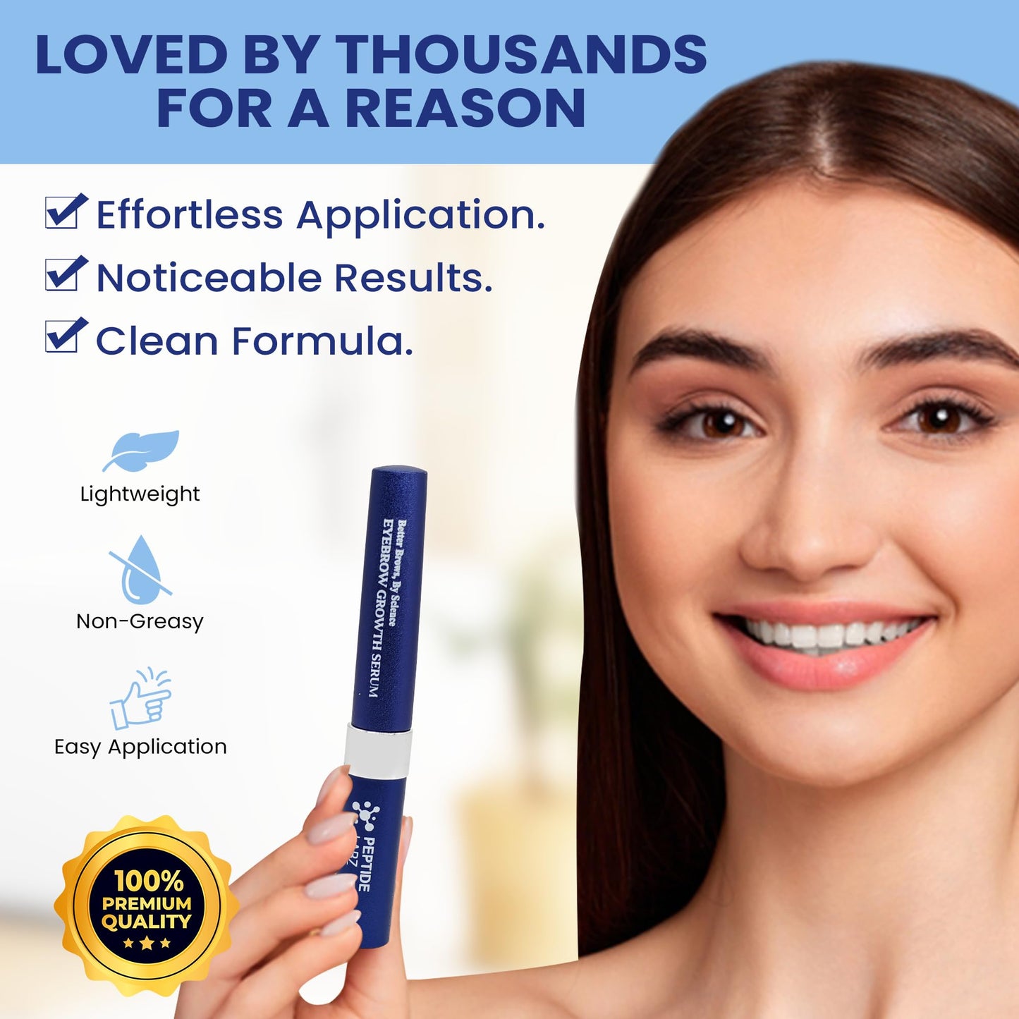 Eyebrow Growth Serum for Thicker, Fuller Brows - Peptide & Botanical Extract Complex with Ginger and Polygonum - 5ml Beauty & Personal Care PeptideLabz